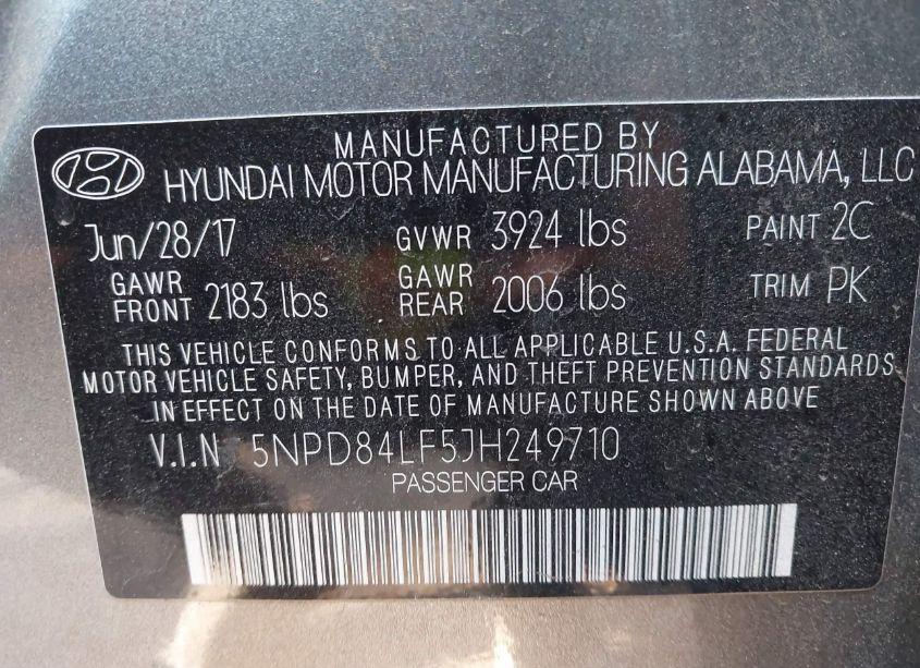 Photo 9 of 2018 Hyundai Elantra SEL (VIN 5NPD84LF5JH249710)