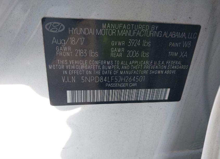 Photo 9 of 2018 Hyundai Elantra VALUE EDITION (VIN 5NPD84LF5JH264501)