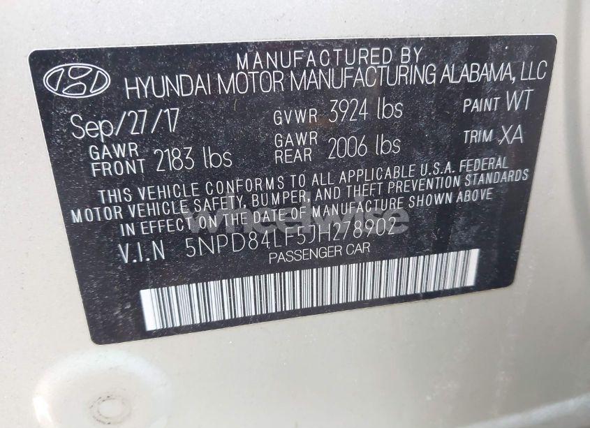 Photo 9 of 2018 Hyundai Elantra VALUE EDITION (VIN 5NPD84LF5JH278902)