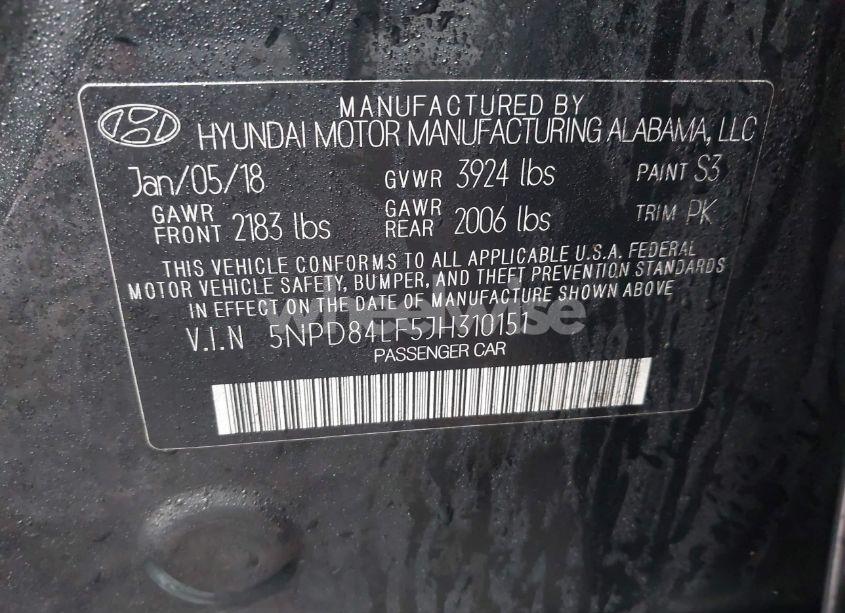 Photo 9 of 2018 Hyundai Elantra SEL (VIN 5NPD84LF5JH310151)