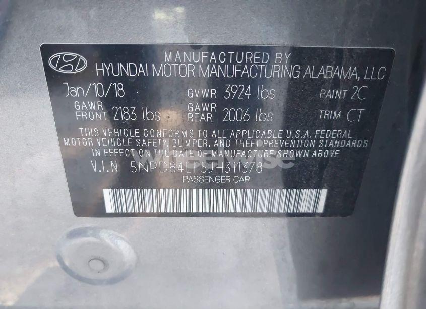 Photo 9 of 2018 Hyundai Elantra VALUE EDITION (VIN 5NPD84LF5JH311378)