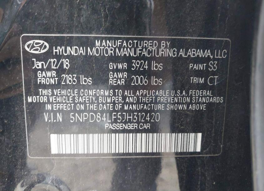 Photo 9 of 2018 Hyundai Elantra SEL (VIN 5NPD84LF5JH312420)