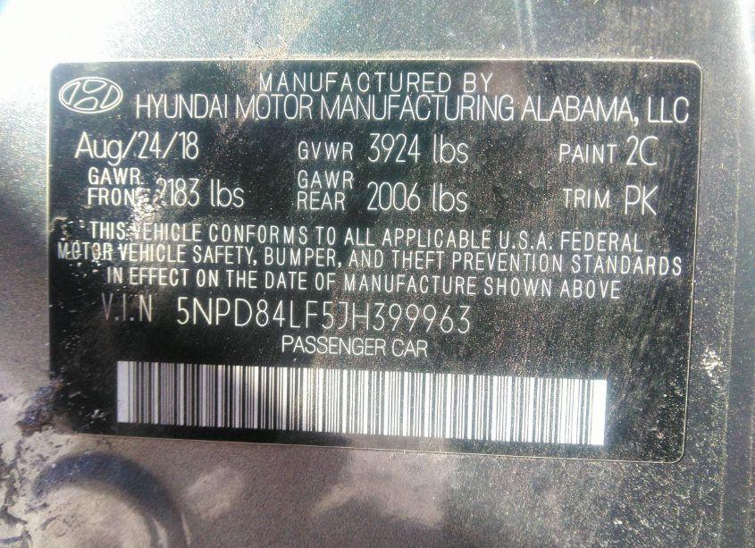 Photo 9 of 2018 Hyundai Elantra VALUE EDITION (VIN 5NPD84LF5JH399963)