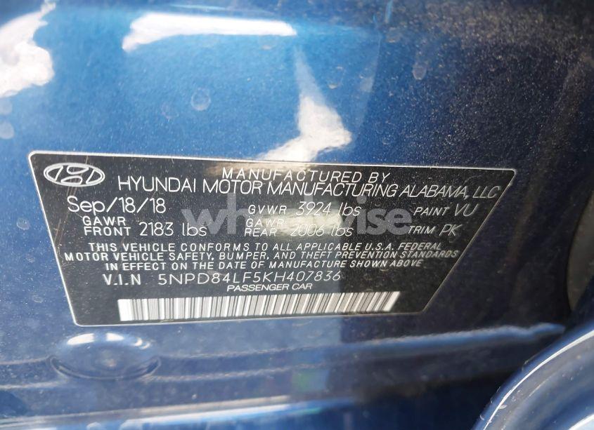 Photo 9 of 2019 Hyundai Elantra SEL (VIN 5NPD84LF5KH407836)