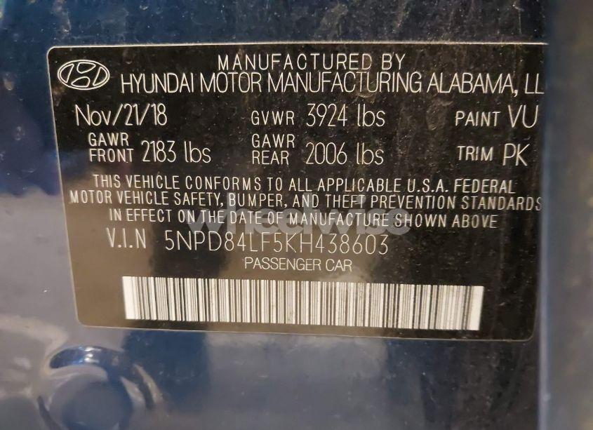 Photo 9 of 2019 Hyundai Elantra SEL (VIN 5NPD84LF5KH438603)