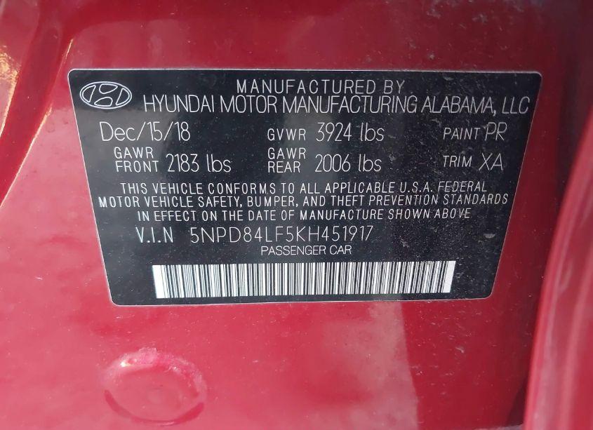 Photo 9 of 2019 Hyundai Elantra VALUE EDITION (VIN 5NPD84LF5KH451917)