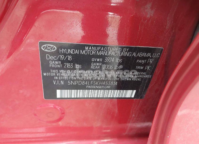 Photo 9 of 2019 Hyundai Elantra SEL (VIN 5NPD84LF5KH453814)