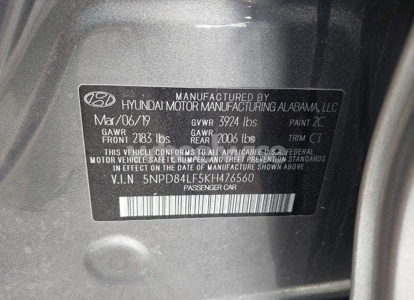 Photo 9 of 2019 Hyundai Elantra SEL (VIN 5NPD84LF5KH476560)