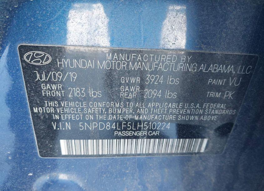 Photo 9 of 2020 Hyundai Elantra VALUE EDITION (VIN 5NPD84LF5LH510224)