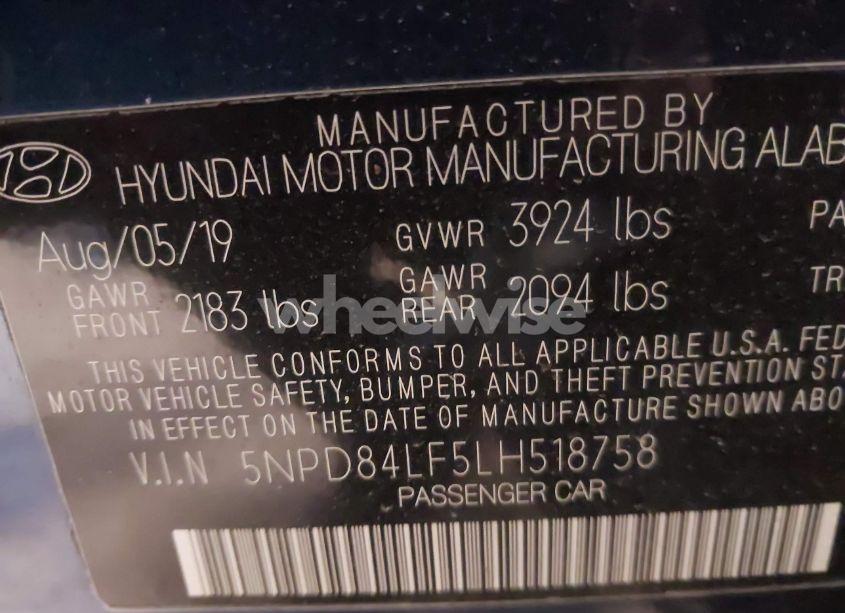 Photo 9 of 2020 Hyundai Elantra SEL (VIN 5NPD84LF5LH518758)