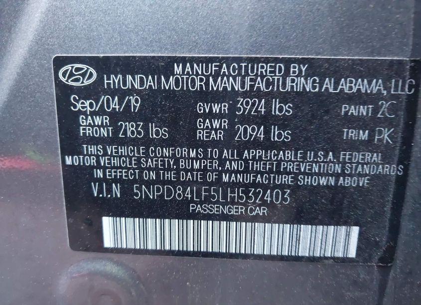 Photo 9 of 2020 Hyundai Elantra VALUE EDITION (VIN 5NPD84LF5LH532403)
