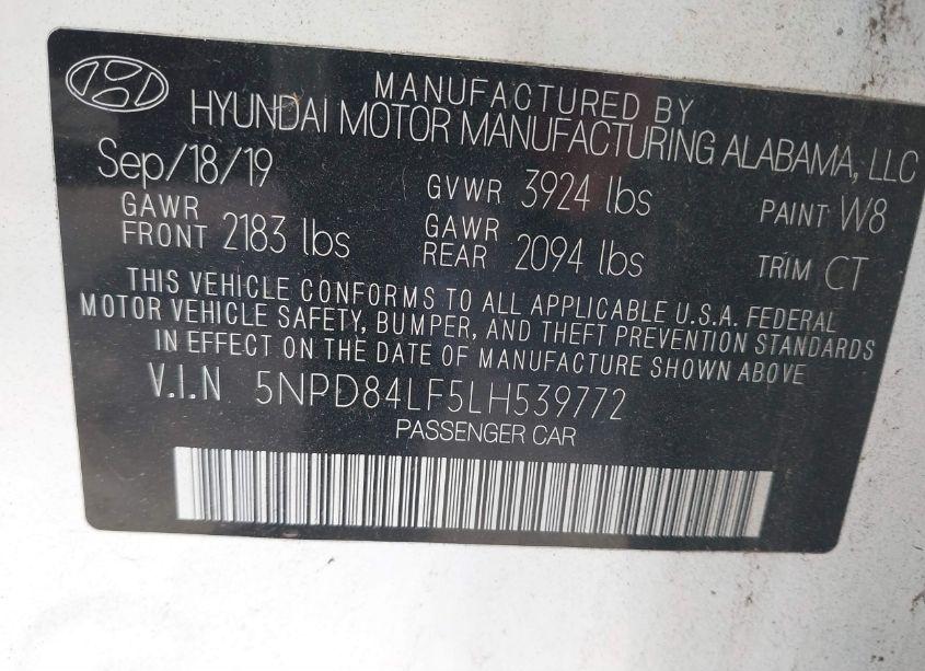 Photo 9 of 2020 Hyundai Elantra SEL (VIN 5NPD84LF5LH539772)