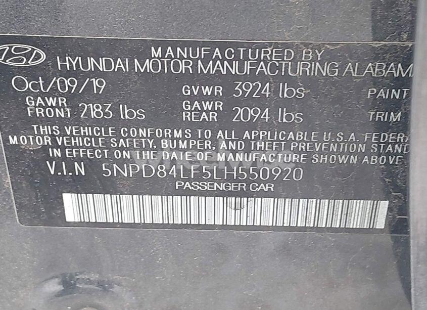 Photo 9 of 2020 Hyundai Elantra VALUE EDITION (VIN 5NPD84LF5LH550920)