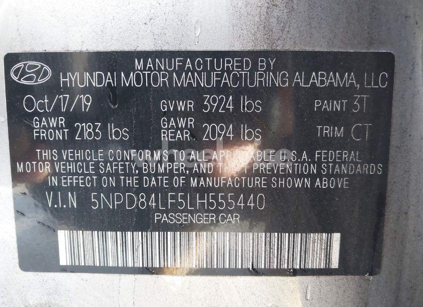 Photo 9 of 2020 Hyundai Elantra SEL (VIN 5NPD84LF5LH555440)