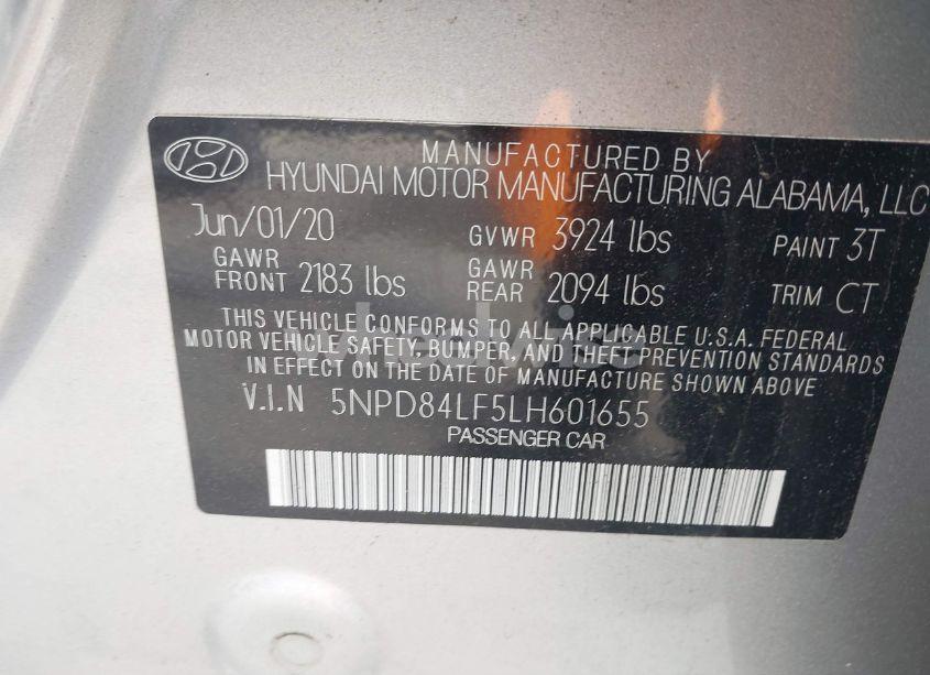 Photo 9 of 2020 Hyundai Elantra VALUE EDITION (VIN 5NPD84LF5LH601655)