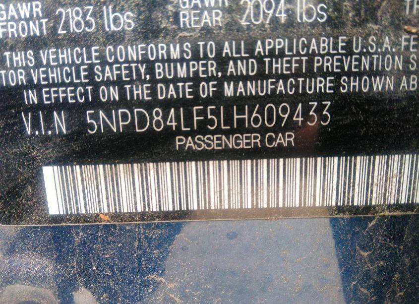 Photo 9 of 2020 Hyundai Elantra SEL (VIN 5NPD84LF5LH609433)