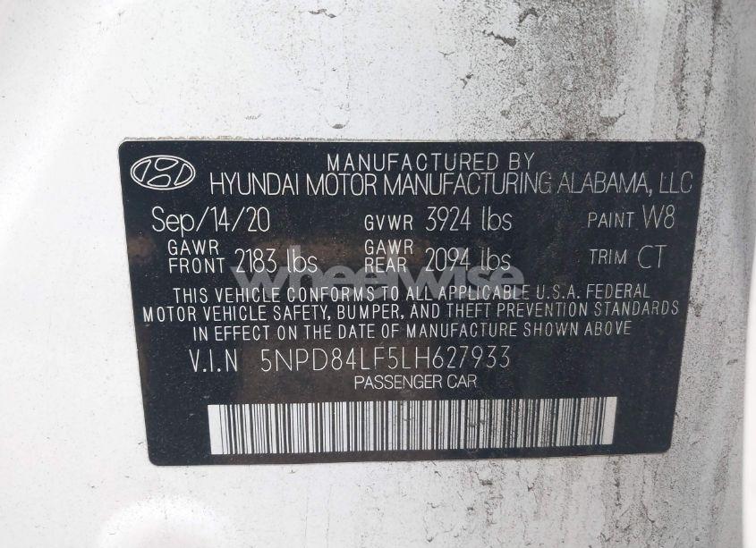 Photo 9 of 2020 Hyundai Elantra SEL (VIN 5NPD84LF5LH627933)