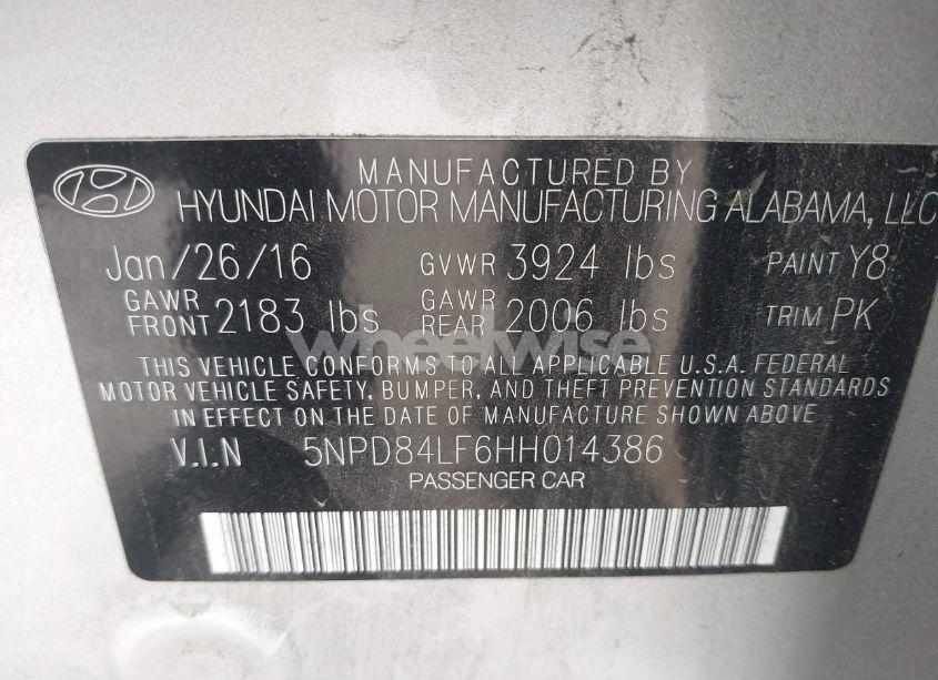Photo 9 of 2017 Hyundai Elantra SE (VIN 5NPD84LF6HH014386)