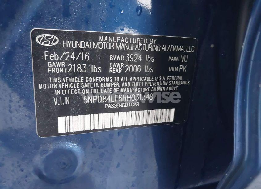 Photo 9 of 2017 Hyundai Elantra SE (VIN 5NPD84LF6HH031348)