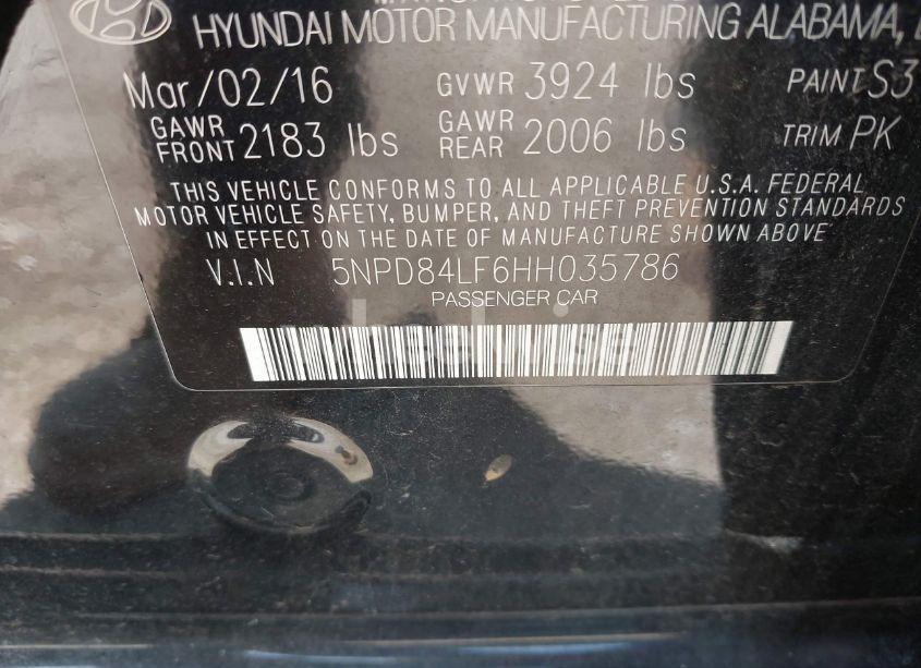 Photo 9 of 2017 Hyundai Elantra SE (VIN 5NPD84LF6HH035786)