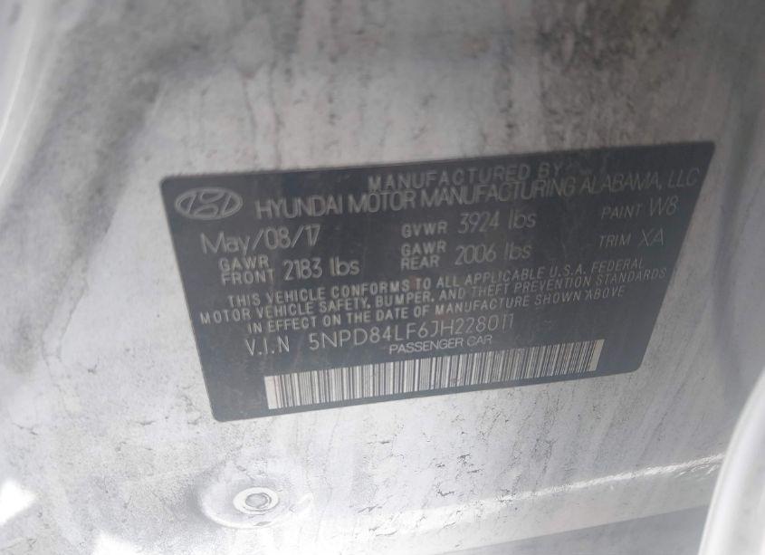 Photo 9 of 2018 Hyundai Elantra SEL (VIN 5NPD84LF6JH228011)