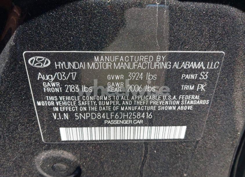 Photo 9 of 2018 Hyundai Elantra VALUE EDITION (VIN 5NPD84LF6JH258416)