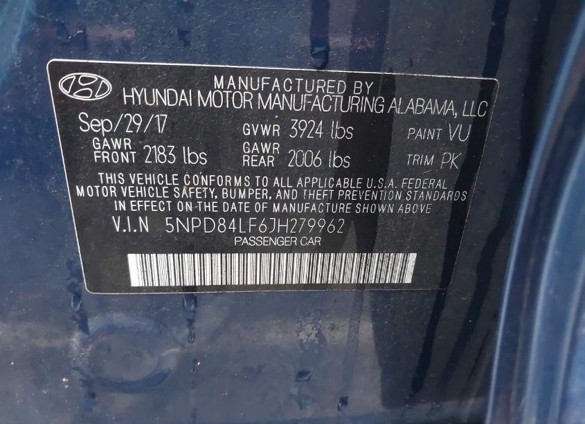 Photo 9 of 2018 Hyundai Elantra SEL (VIN 5NPD84LF6JH279962)