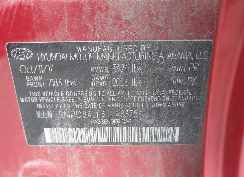 Photo 9 of 2018 Hyundai Elantra VALUE EDITION (VIN 5NPD84LF6JH283784)