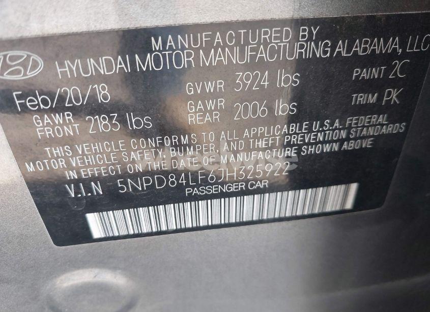 Photo 9 of 2018 Hyundai Elantra SEL (VIN 5NPD84LF6JH325922)