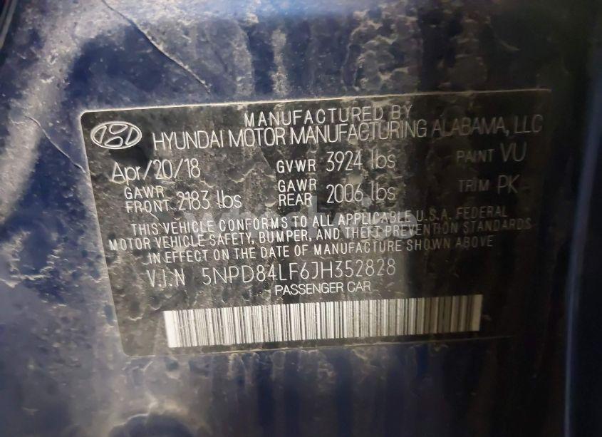 Photo 9 of 2018 Hyundai Elantra VALUE EDITION (VIN 5NPD84LF6JH352828)