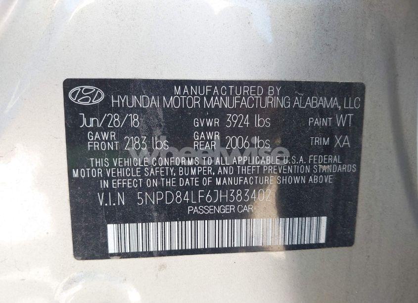 Photo 9 of 2018 Hyundai Elantra SEL (VIN 5NPD84LF6JH383402)