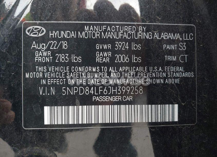 Photo 9 of 2018 Hyundai Elantra SEL (VIN 5NPD84LF6JH399258)