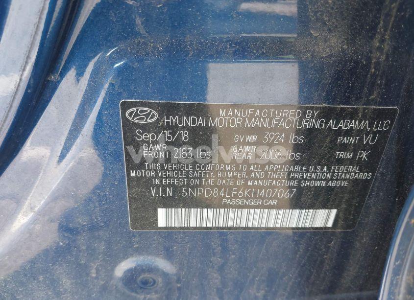 Photo 9 of 2019 Hyundai Elantra SEL (VIN 5NPD84LF6KH407067)