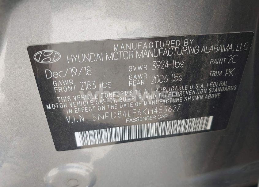 Photo 9 of 2019 Hyundai Elantra SEL (VIN 5NPD84LF6KH453627)
