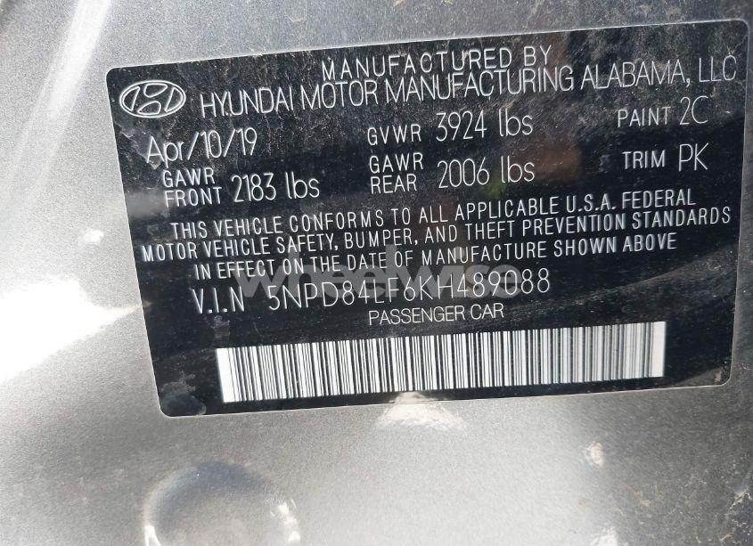 Photo 9 of 2019 Hyundai Elantra SEL (VIN 5NPD84LF6KH489088)