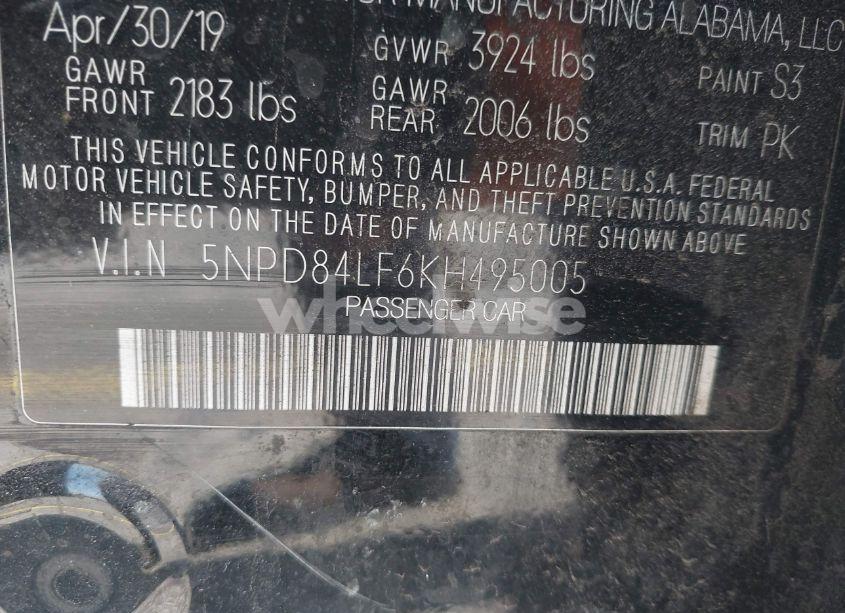 Photo 9 of 2019 Hyundai Elantra SEL (VIN 5NPD84LF6KH495005)