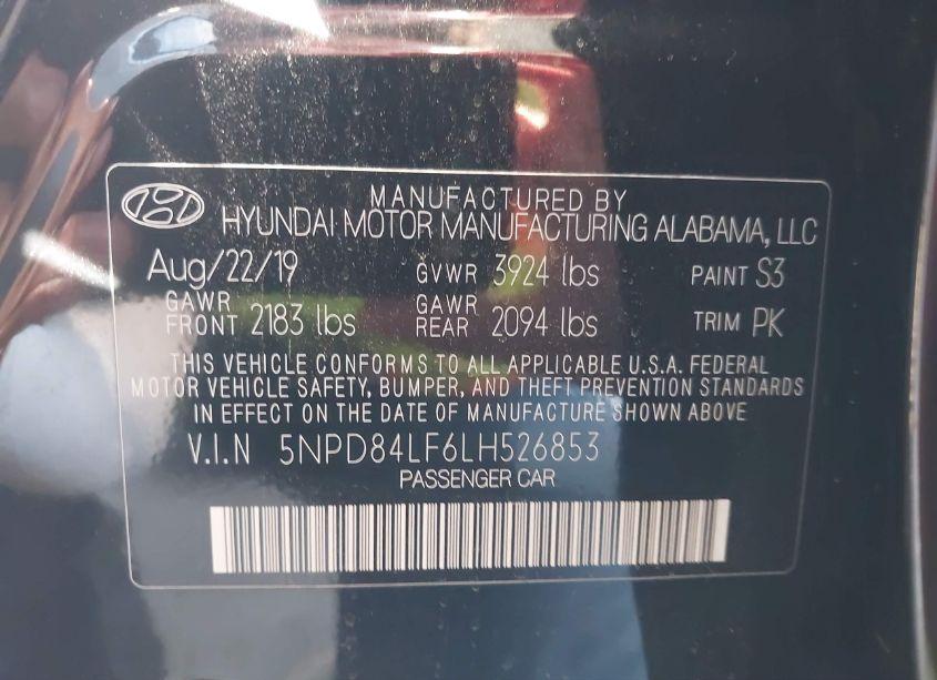 Photo 9 of 2020 Hyundai Elantra LIMITED (VIN 5NPD84LF6LH526853)