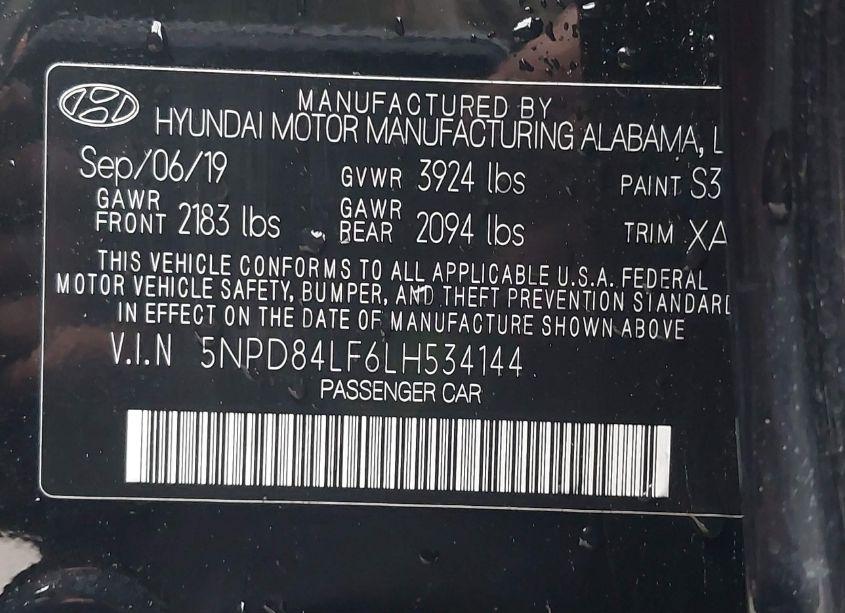 Photo 9 of 2020 Hyundai Elantra VALUE EDITION (VIN 5NPD84LF6LH534144)