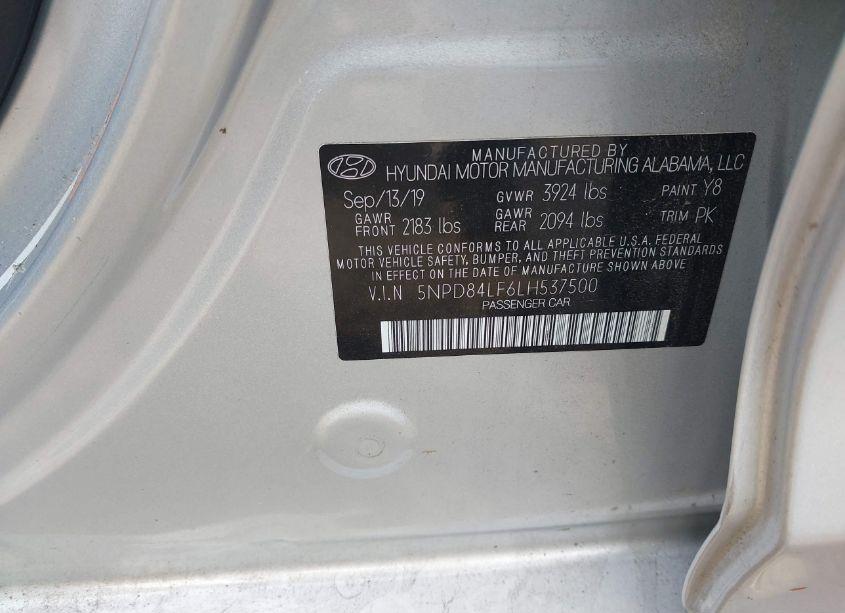 Photo 9 of 2020 Hyundai Elantra SEL (VIN 5NPD84LF6LH537500)