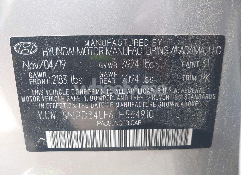 Photo 9 of 2020 Hyundai Elantra SEL (VIN 5NPD84LF6LH564910)