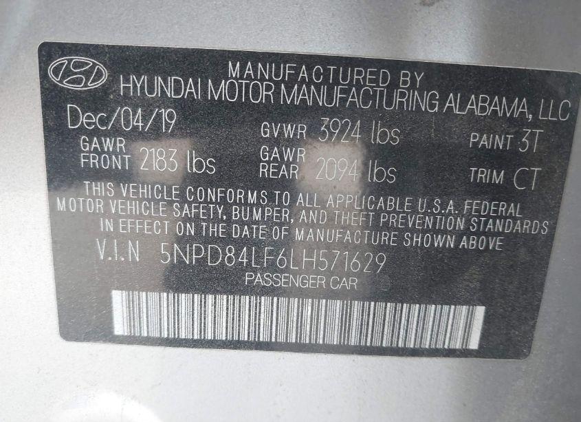 Photo 9 of 2020 Hyundai Elantra SEL (VIN 5NPD84LF6LH571629)