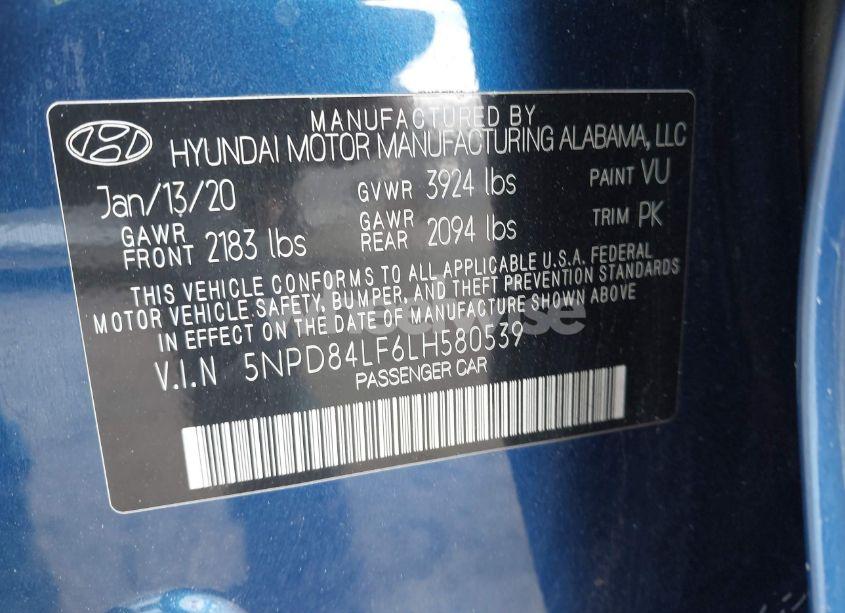 Photo 9 of 2020 Hyundai Elantra SEL (VIN 5NPD84LF6LH580539)