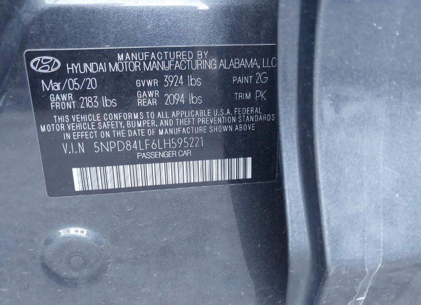 Photo 9 of 2020 Hyundai Elantra VALUE EDITION (VIN 5NPD84LF6LH595221)