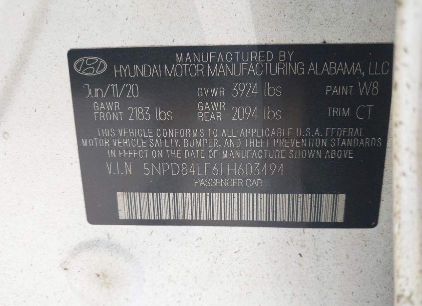 Photo 9 of 2020 Hyundai Elantra VALUE EDITION (VIN 5NPD84LF6LH603494)