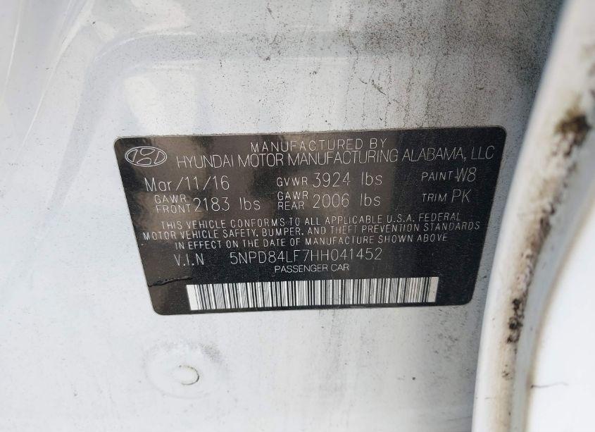 Photo 9 of 2017 Hyundai Elantra SE (VIN 5NPD84LF7HH041452)