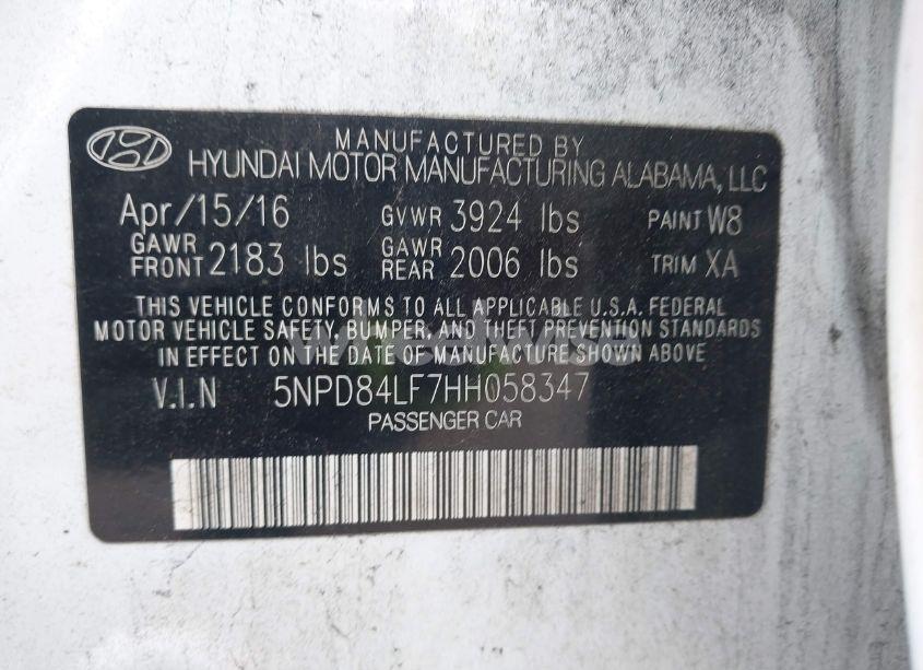 Photo 9 of 2017 Hyundai Elantra SE (VIN 5NPD84LF7HH058347)