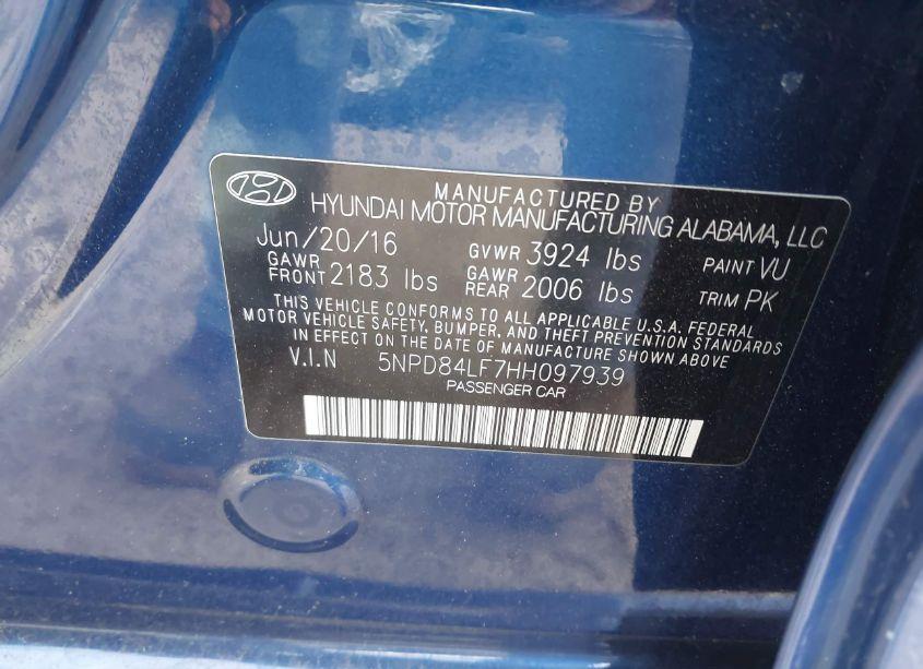 Photo 9 of 2017 Hyundai Elantra SE (VIN 5NPD84LF7HH097939)