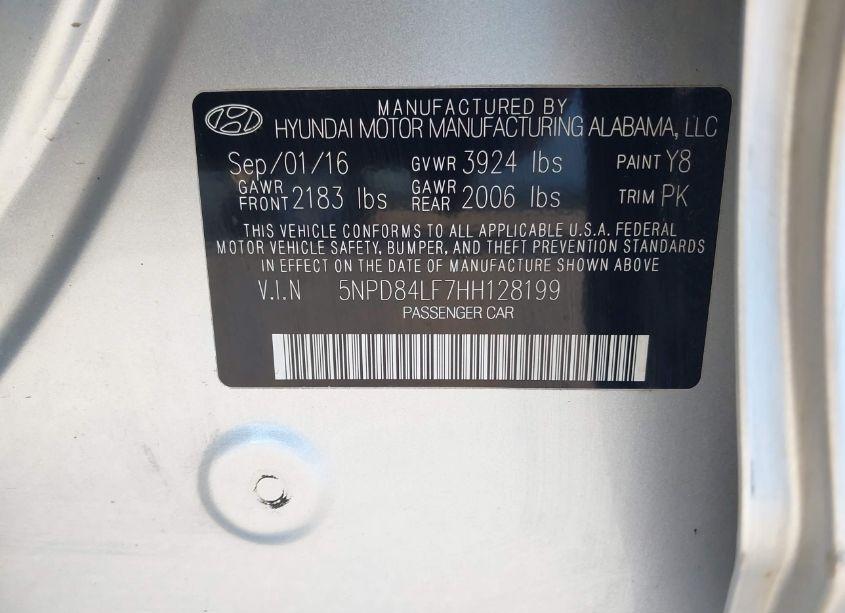 Photo 9 of 2017 Hyundai Elantra SE (VIN 5NPD84LF7HH128199)