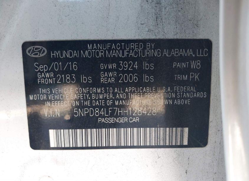 Photo 9 of 2017 Hyundai Elantra SE (VIN 5NPD84LF7HH128428)