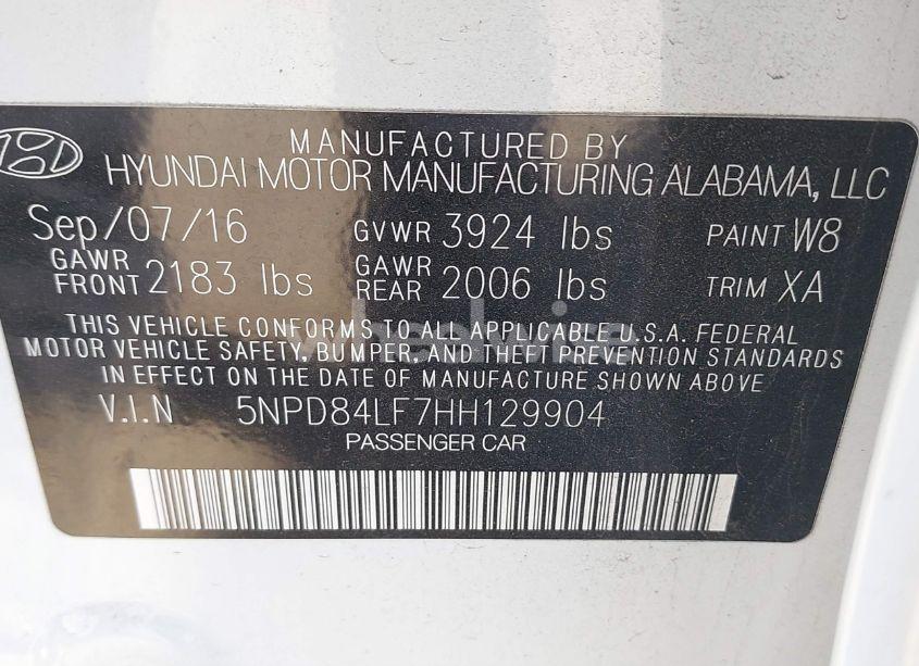 Photo 9 of 2017 Hyundai Elantra SE (VIN 5NPD84LF7HH129904)